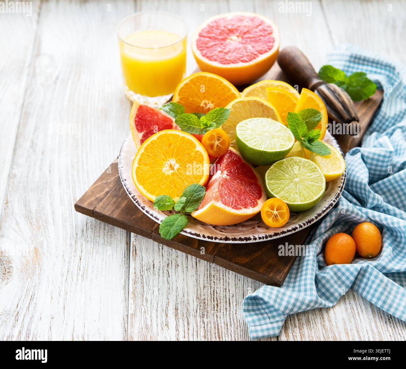 Fresh citrus fruits Stock Photo
