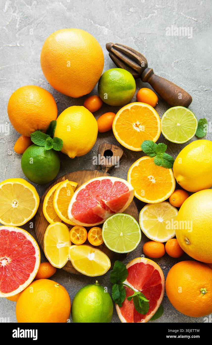 Citrus fresh fruits Stock Photo