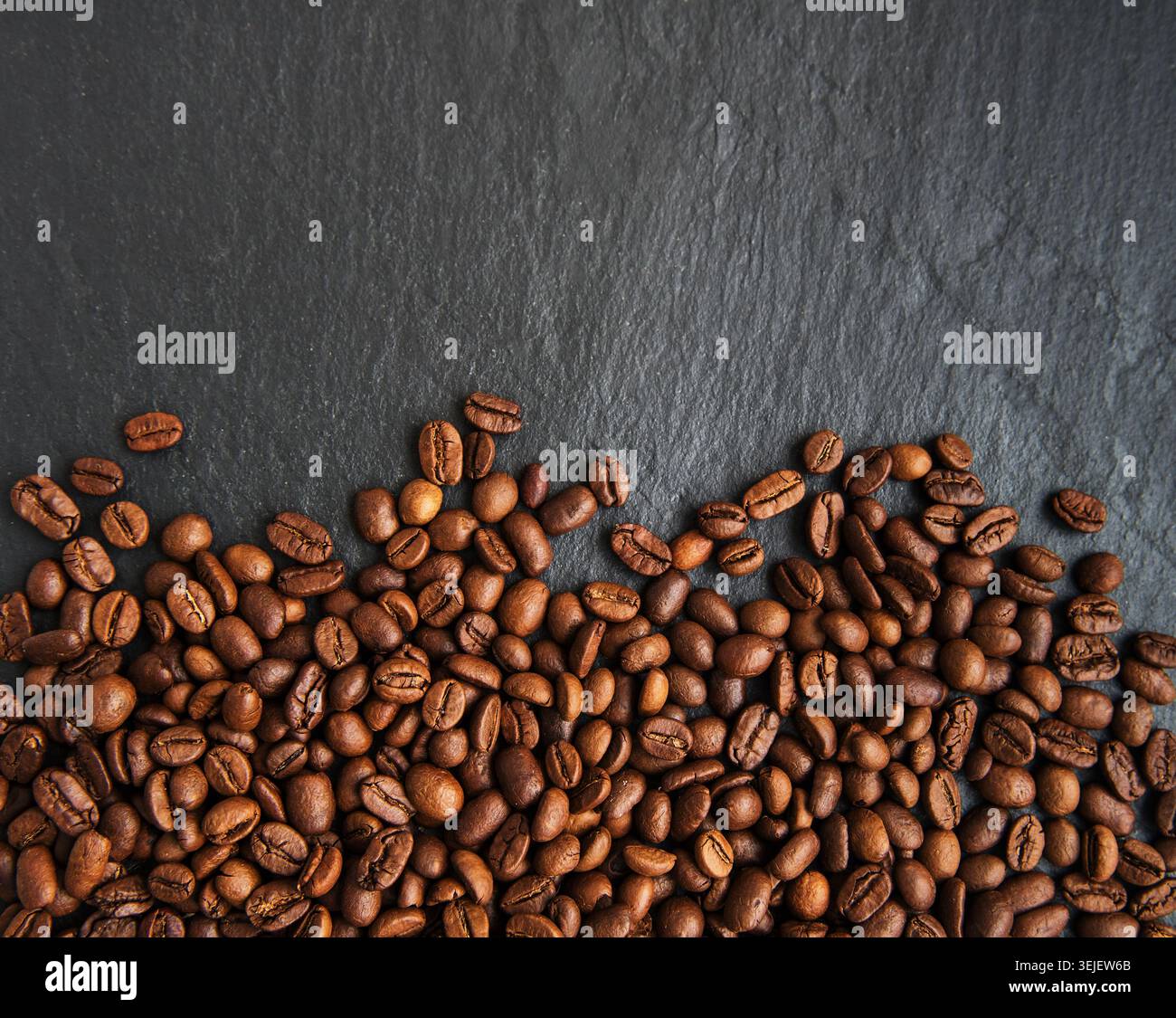 Coffee beans on a black background Stock Photo