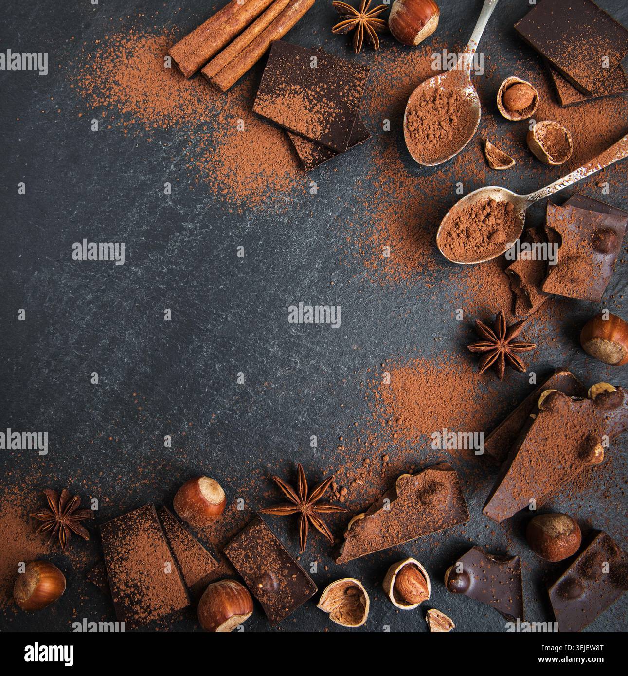Chocolate and nuts Stock Photo