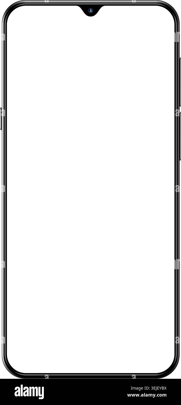 Smartphone screen empty frame isolated on transparent background Stock Vector