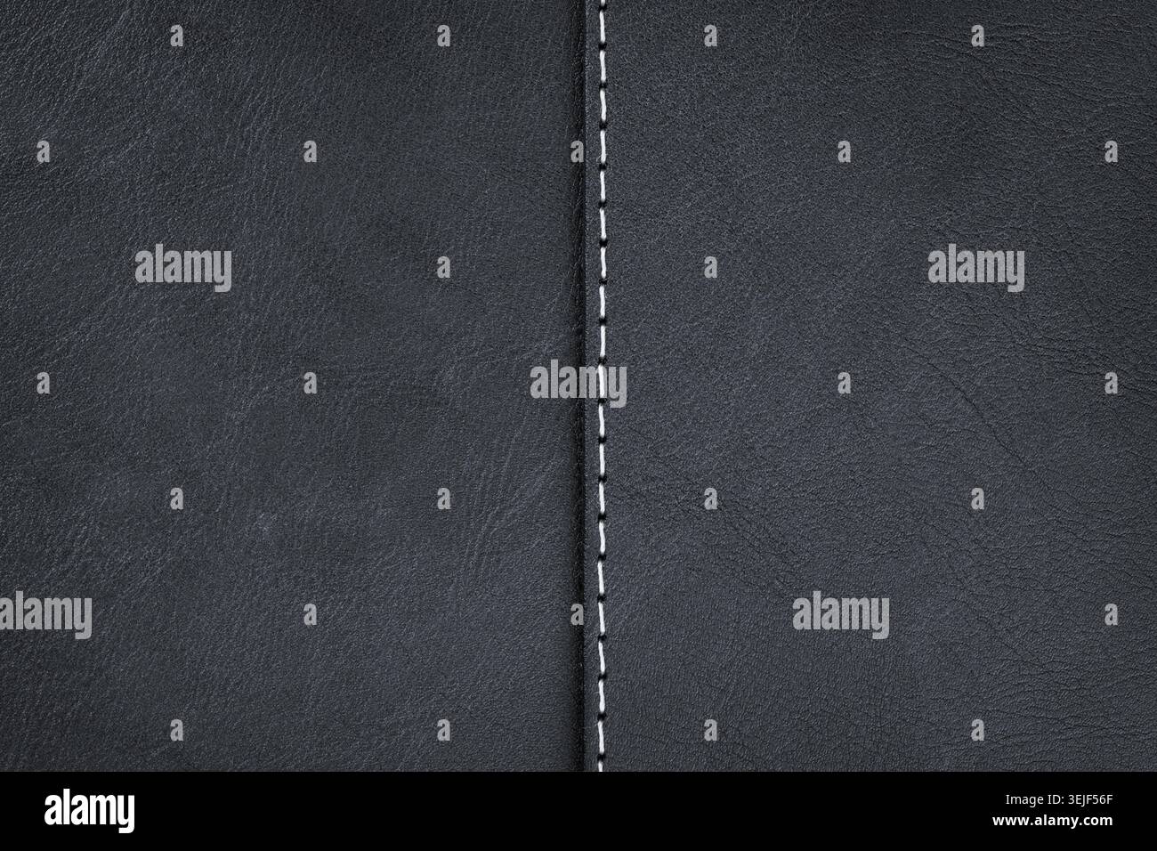 Black leather texture with seam Stock Photo