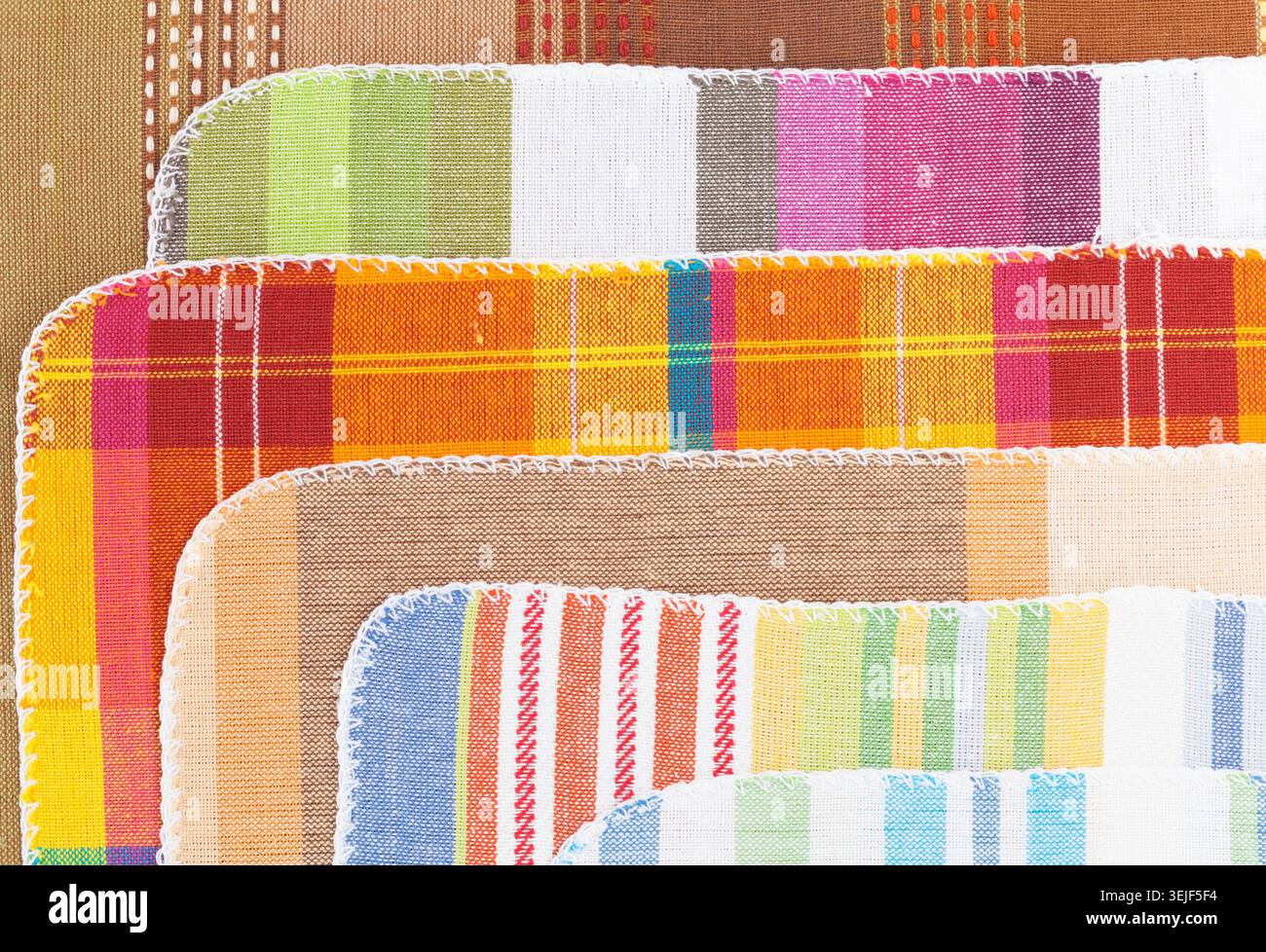 Colorful kitchen towels Stock Photo