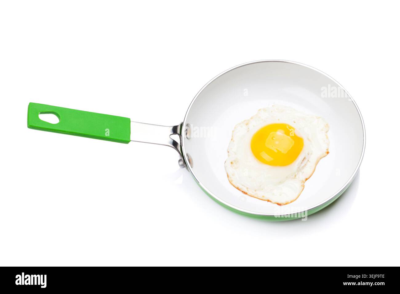 Fried egg in a frying pan Stock Photo