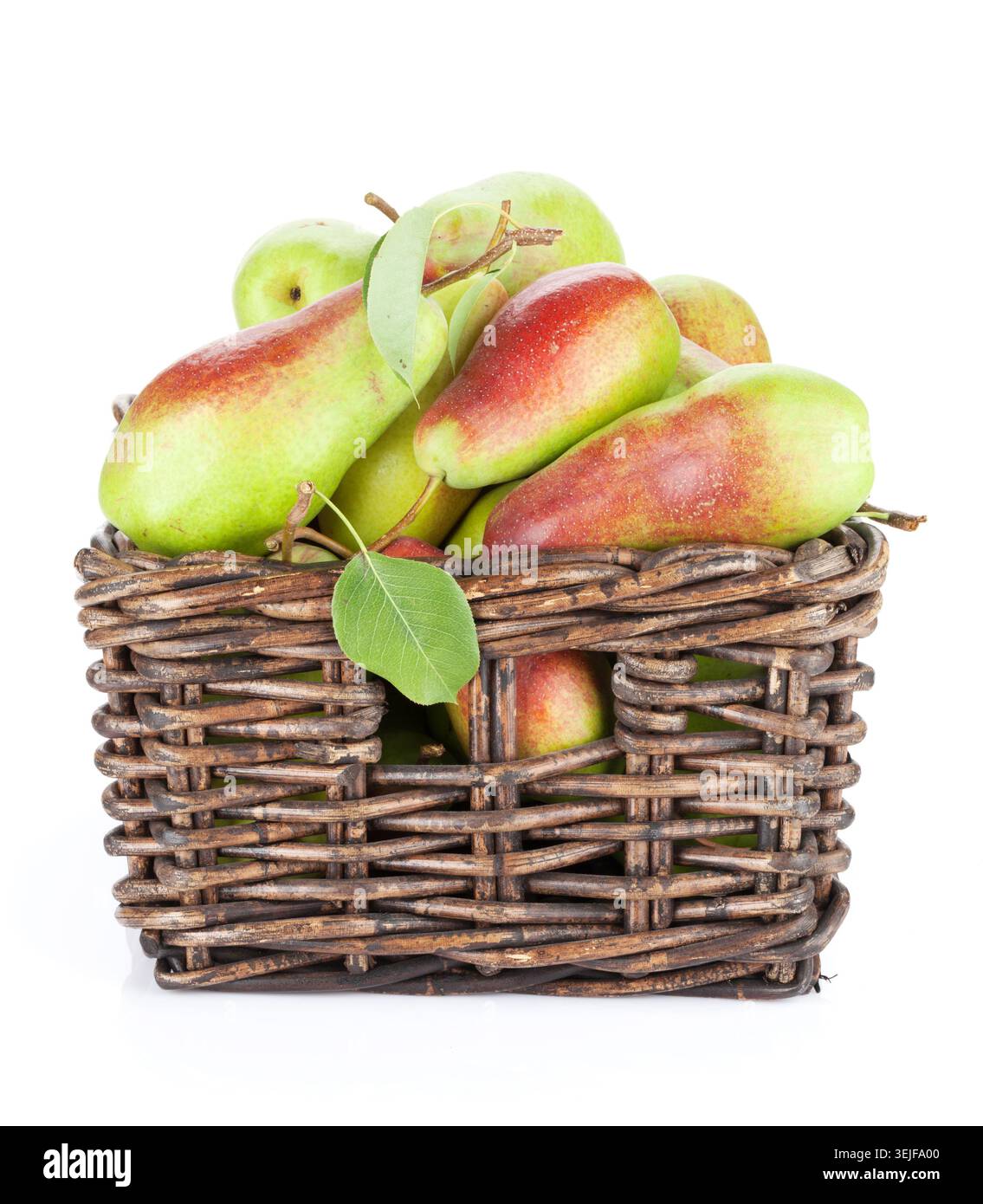 Pears in basket Stock Photo
