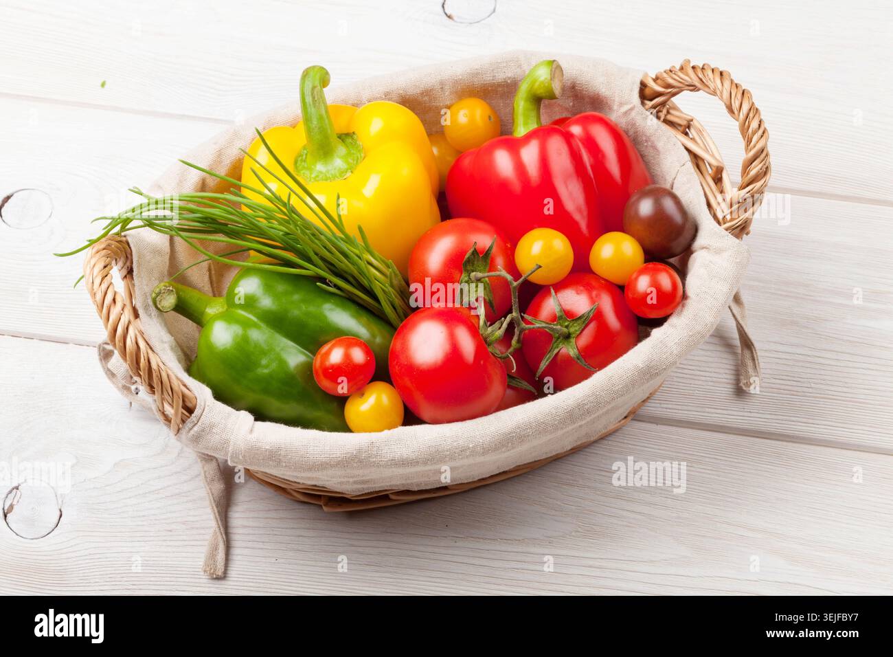Fresh vegetables basket Stock Photo