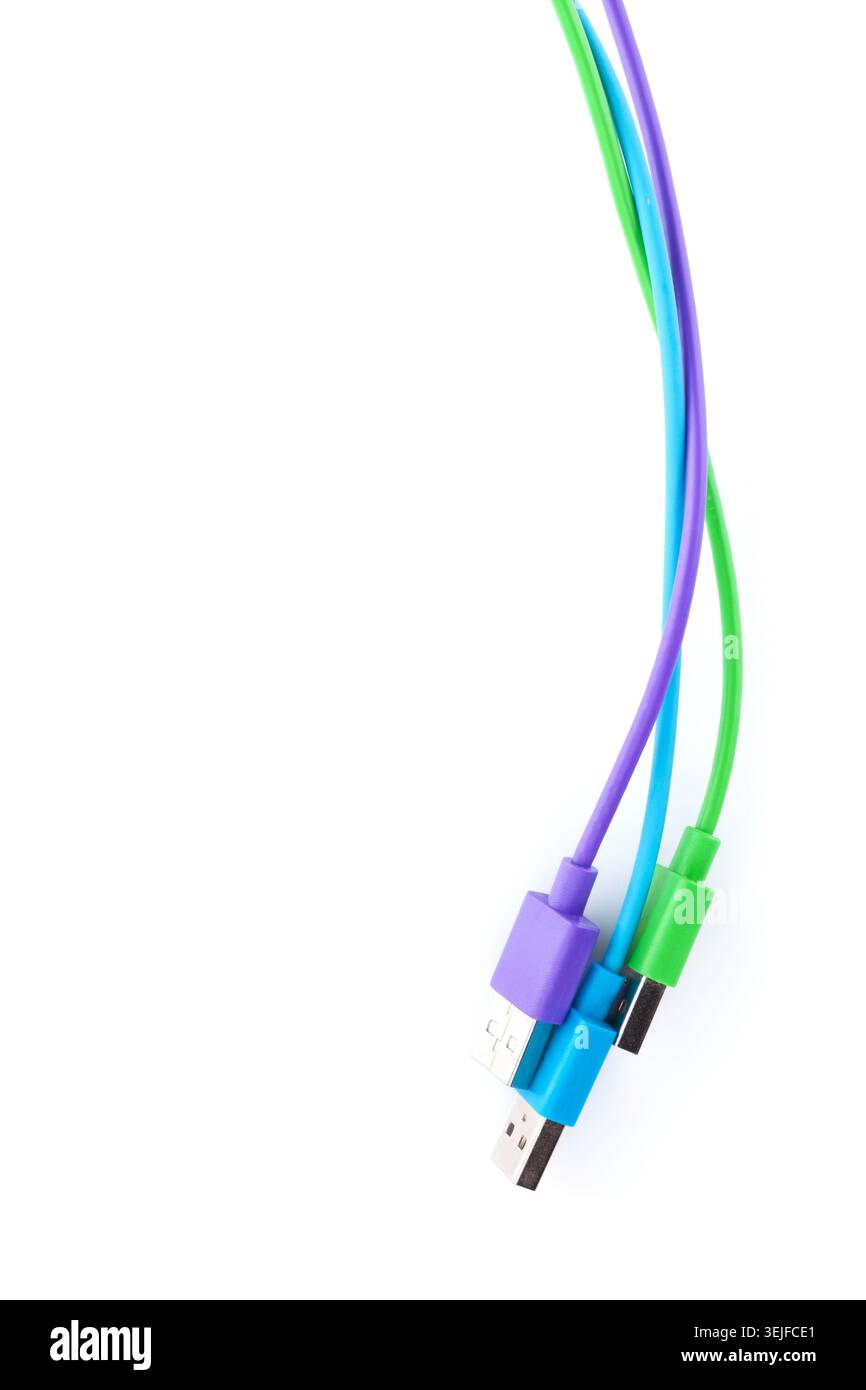 Colorful computer cables Stock Photo