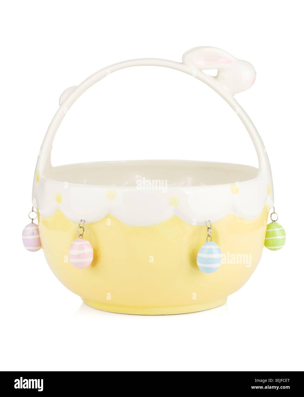 Basket for easter eggs Stock Photo