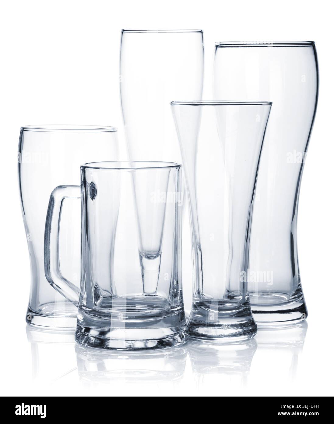 Empty beer glass set Stock Photo