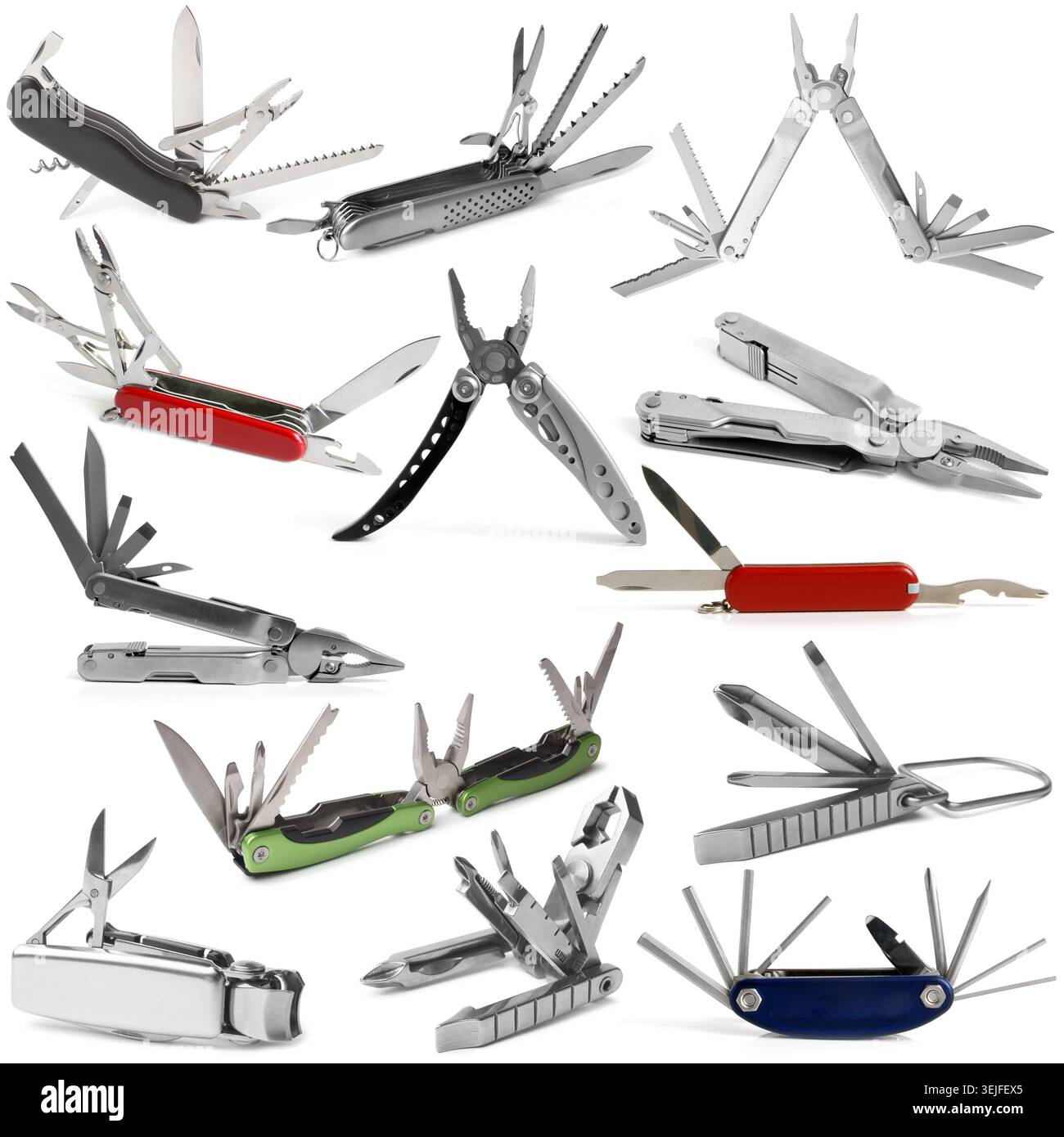 Selection of various multipurpose tools Stock Photo