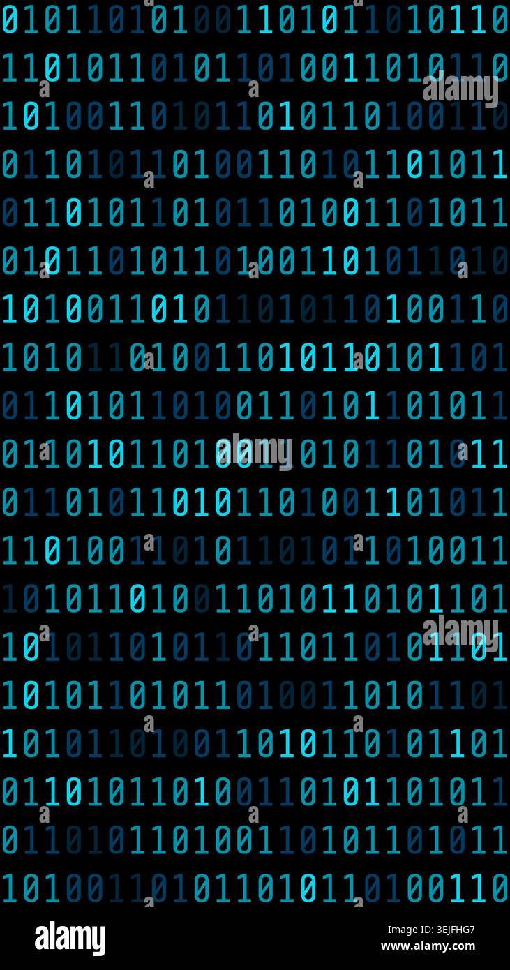 Vertical Binary Code Digital Illustration Background Stock Vector