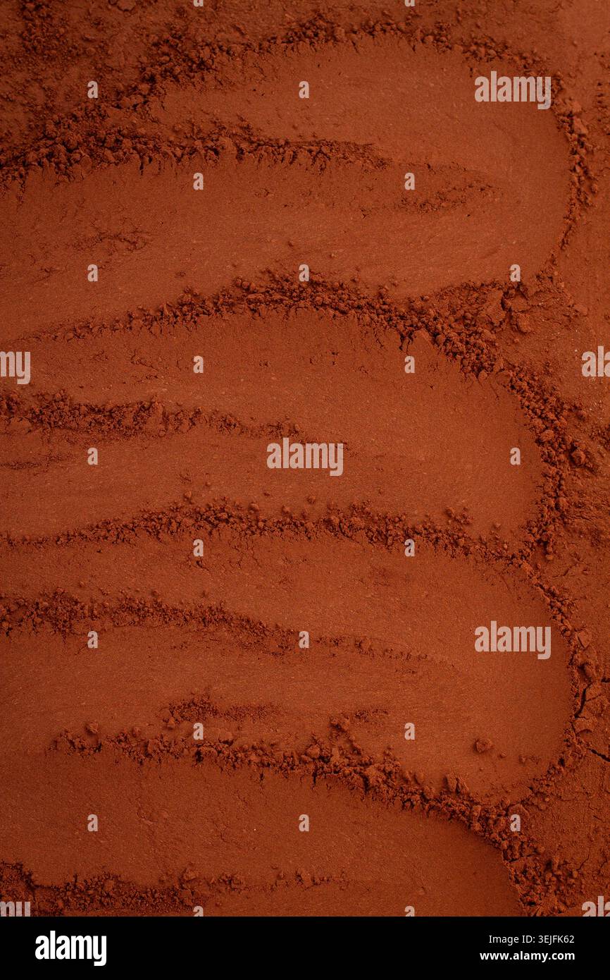 Cocoa powder, full frame, cocoa background, top view, texture, close-up, Stock Photo