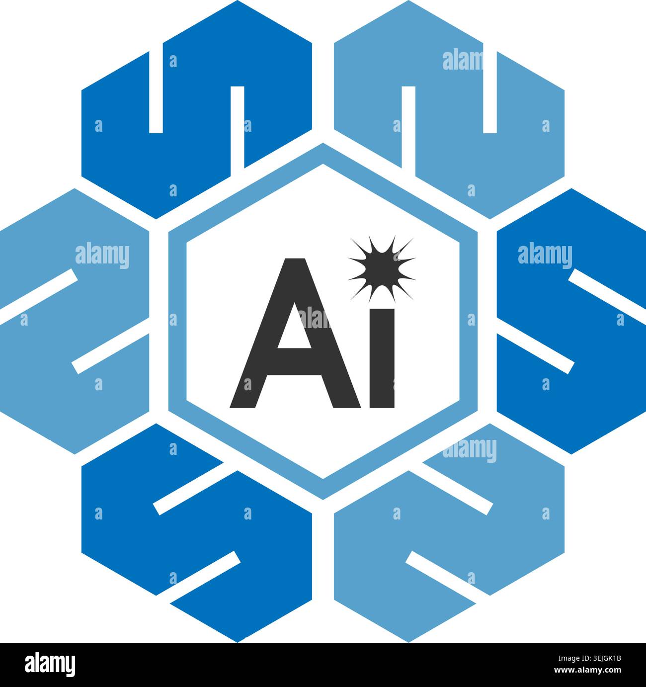 Creative artificial intelligence brain circuit modern vector logo Stock Vector