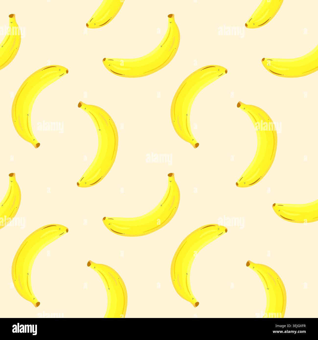Banana yellow seamless pattern. Vector design. Stock Vector