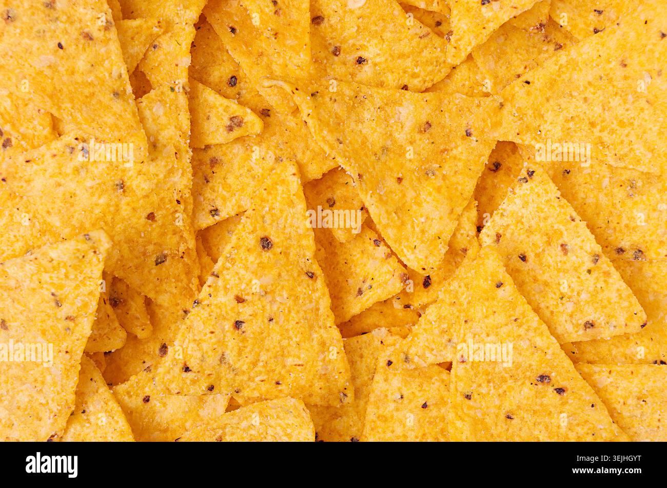 Classic mexican snack -  nachos background, top view. Stock Photo
