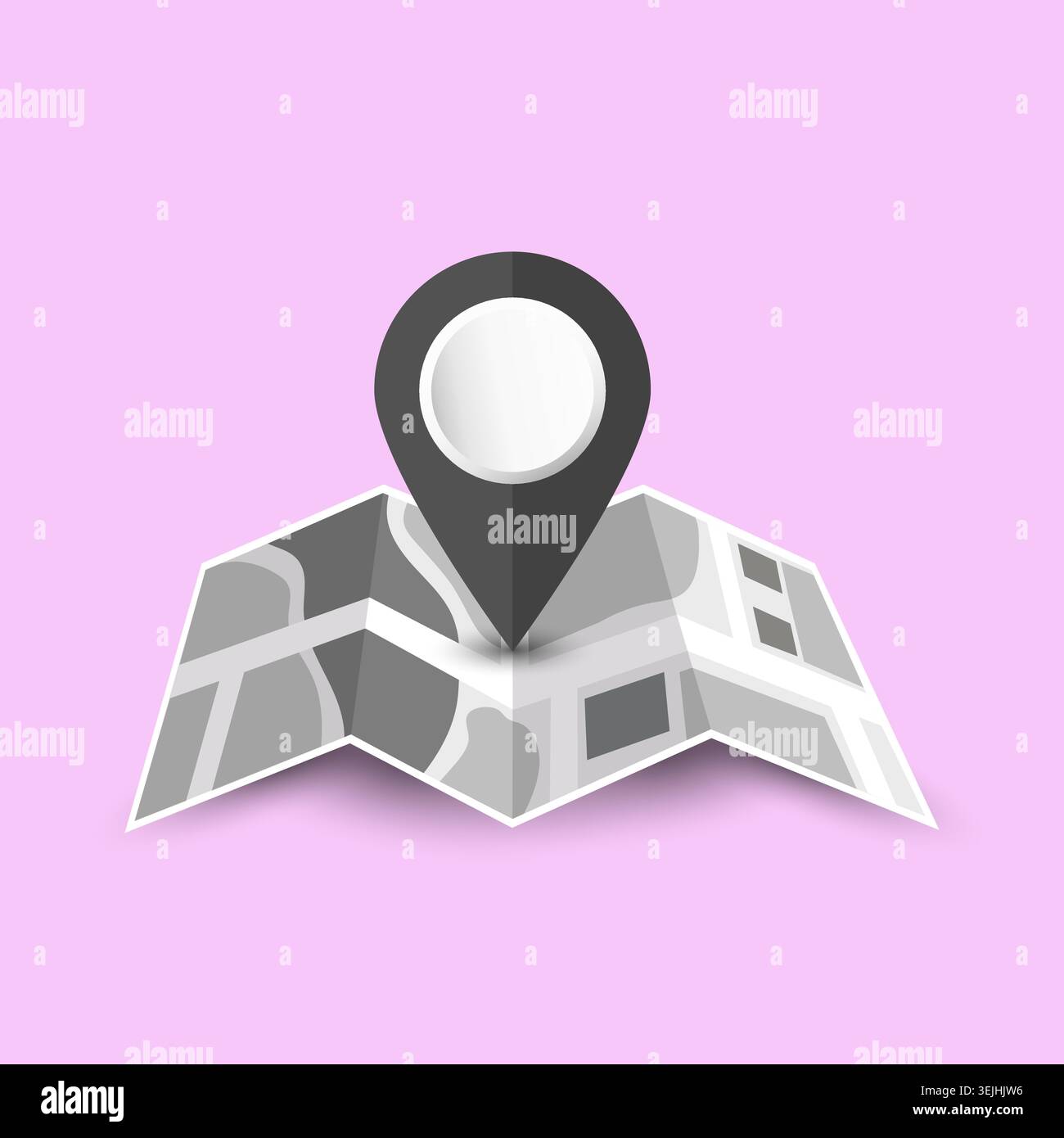 Map pin pointer black and white. Vector design. Stock Vector