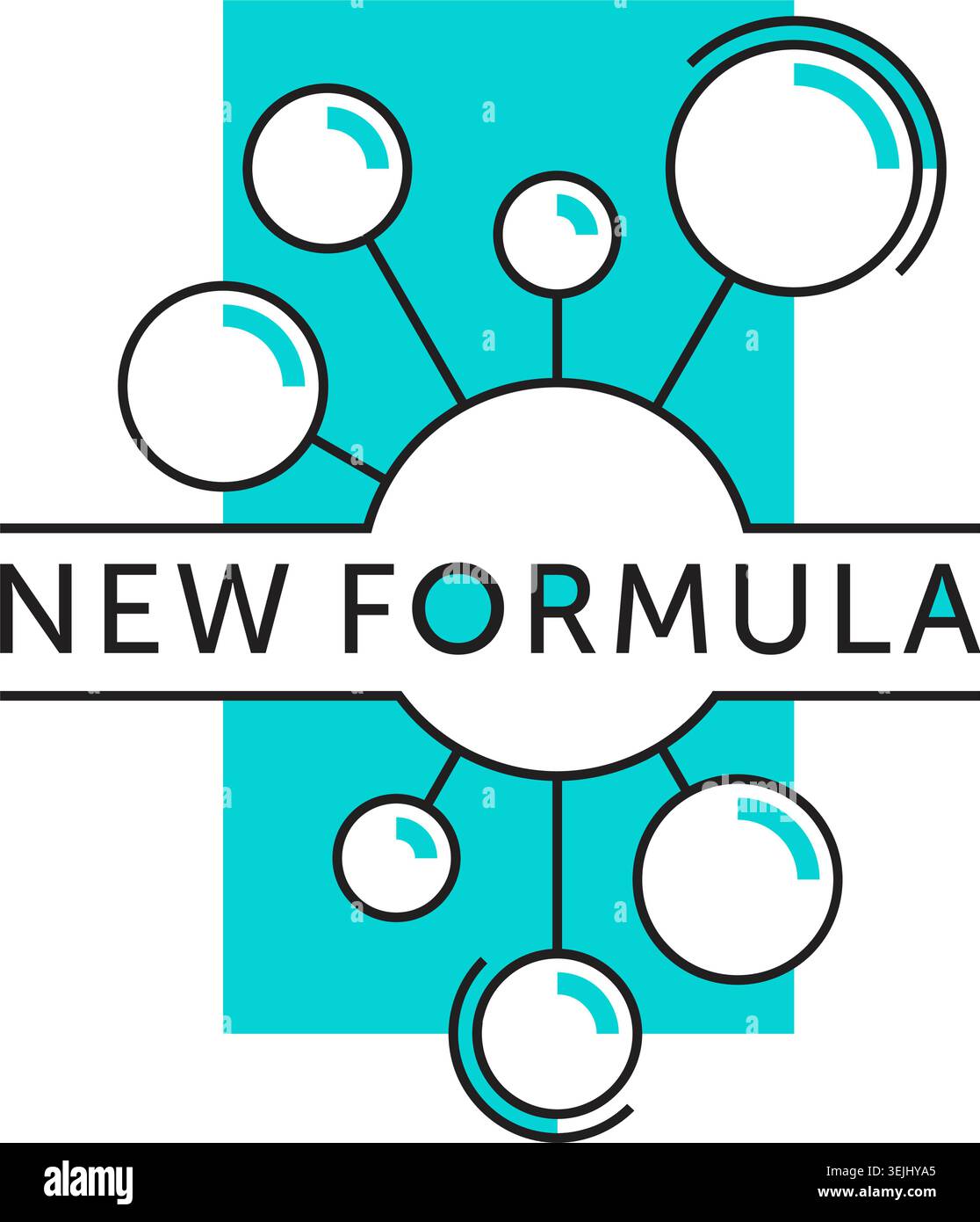 New Formula badge with molecular cell elements - isolated vector label for packaging Stock Vector