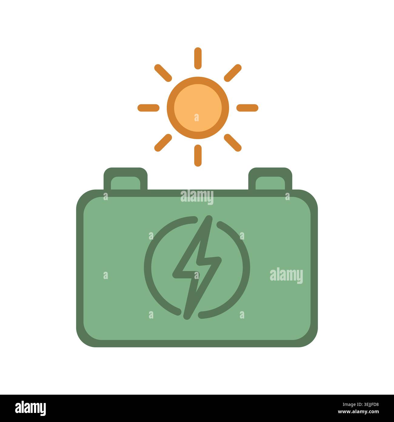 Solar power battery charging icon Stock Vector