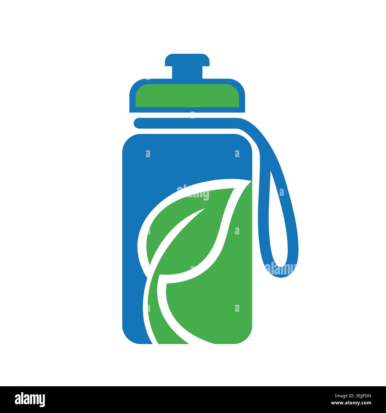 Eco friendly water bottle with leaf icon Stock Vector