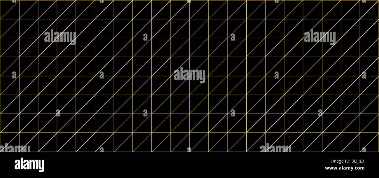 Seamless black background with diagonal gold grid lines. Vector Stock Vector