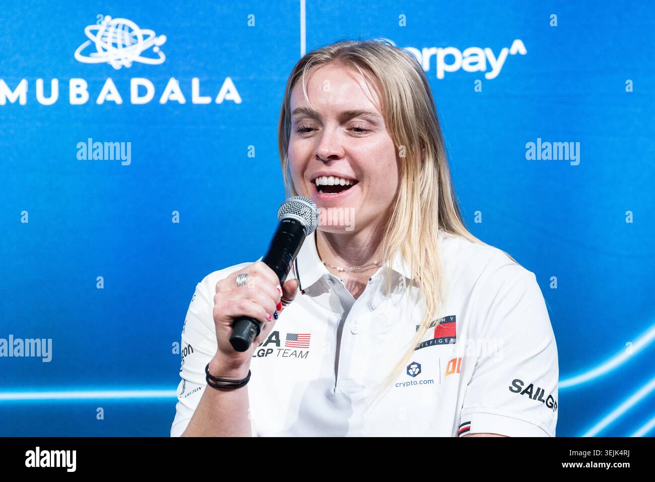 Anna Weis of U.S. SailGP Team speaks in panel during 2026 Mubadala New ...