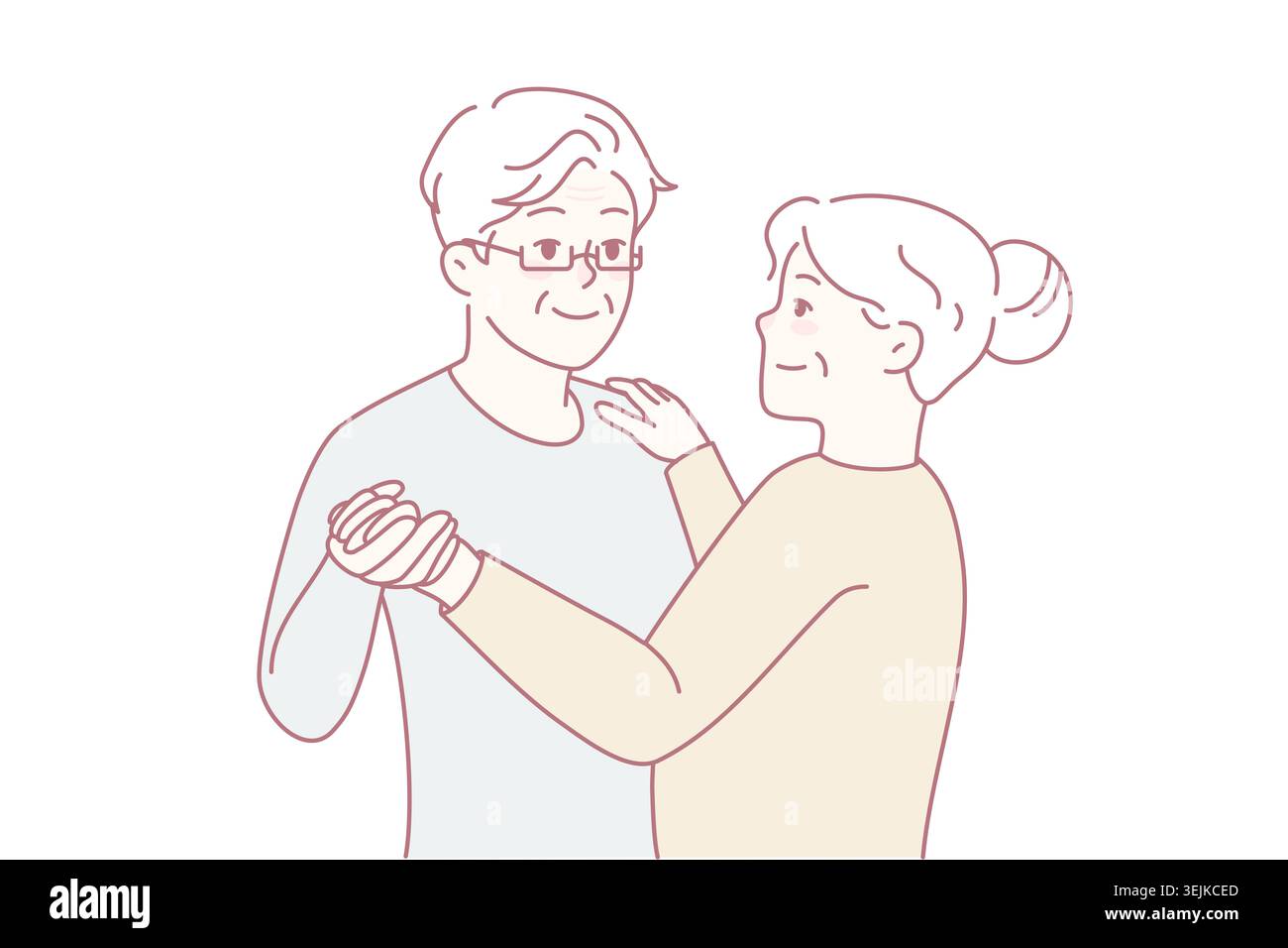 Elderly couple dancing together Stock Photo