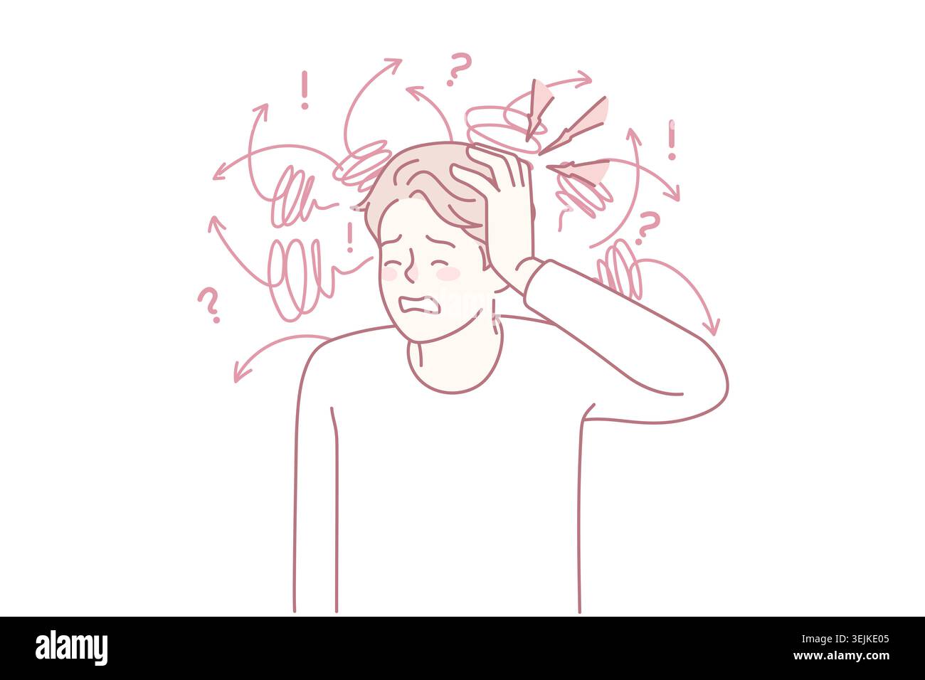 Unhealthy man suffer from headache Stock Photo