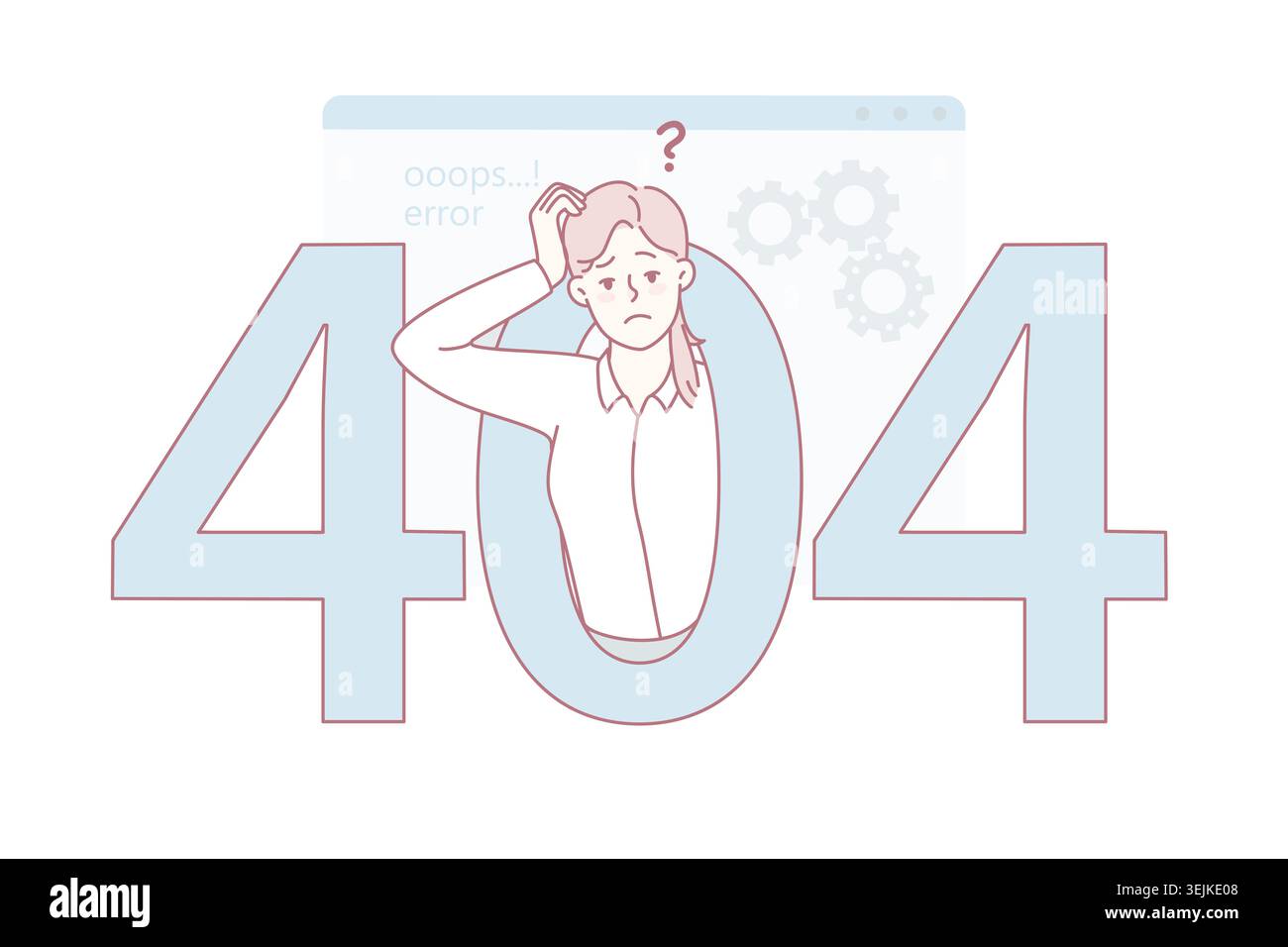 Confused woman have error message on computer Stock Photo