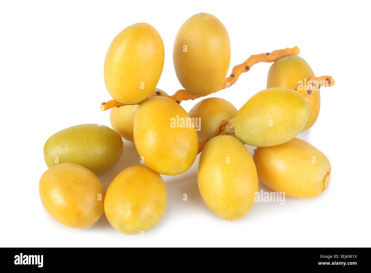 Bunch of yellow raw dates Stock Photo