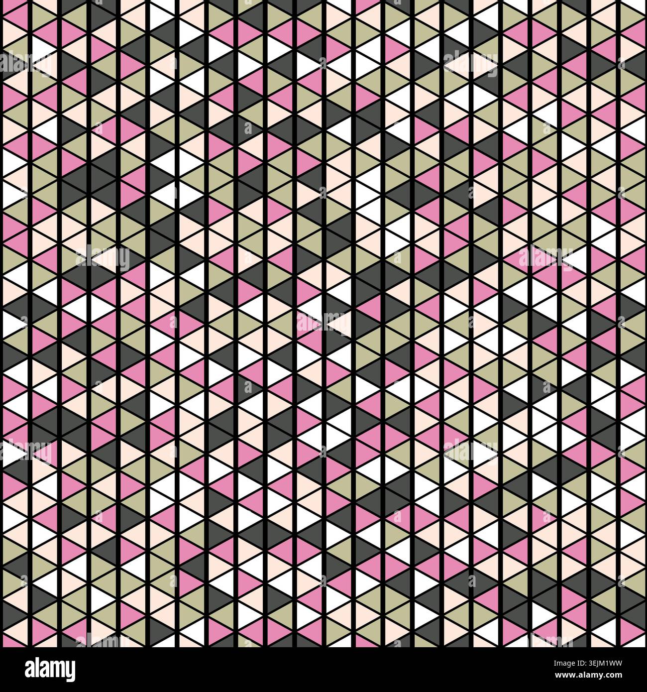 Seamless pattern with triangle decoranive art print. Polygonal rainbow mosaic background. Abstract vector illustration. Triangular graphic Simple Stock Vector