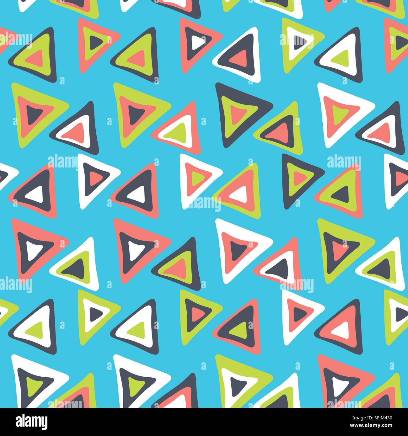 Seamless pattern with triangle decoranive art print. Polygonal rainbow mosaic background. Abstract vector illustration. Triangular graphic Simple Stock Vector