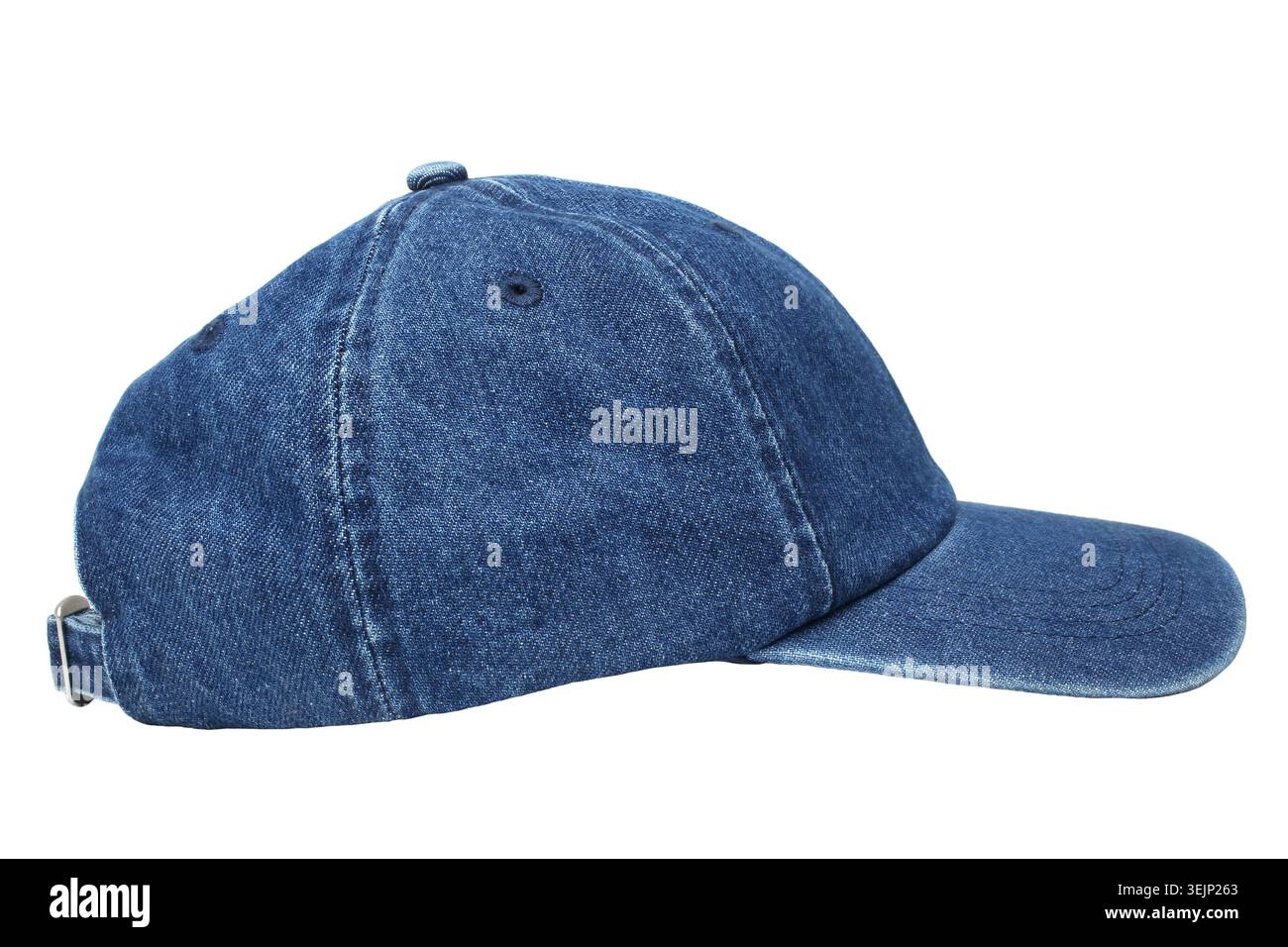 Denim baseball cap Stock Photo