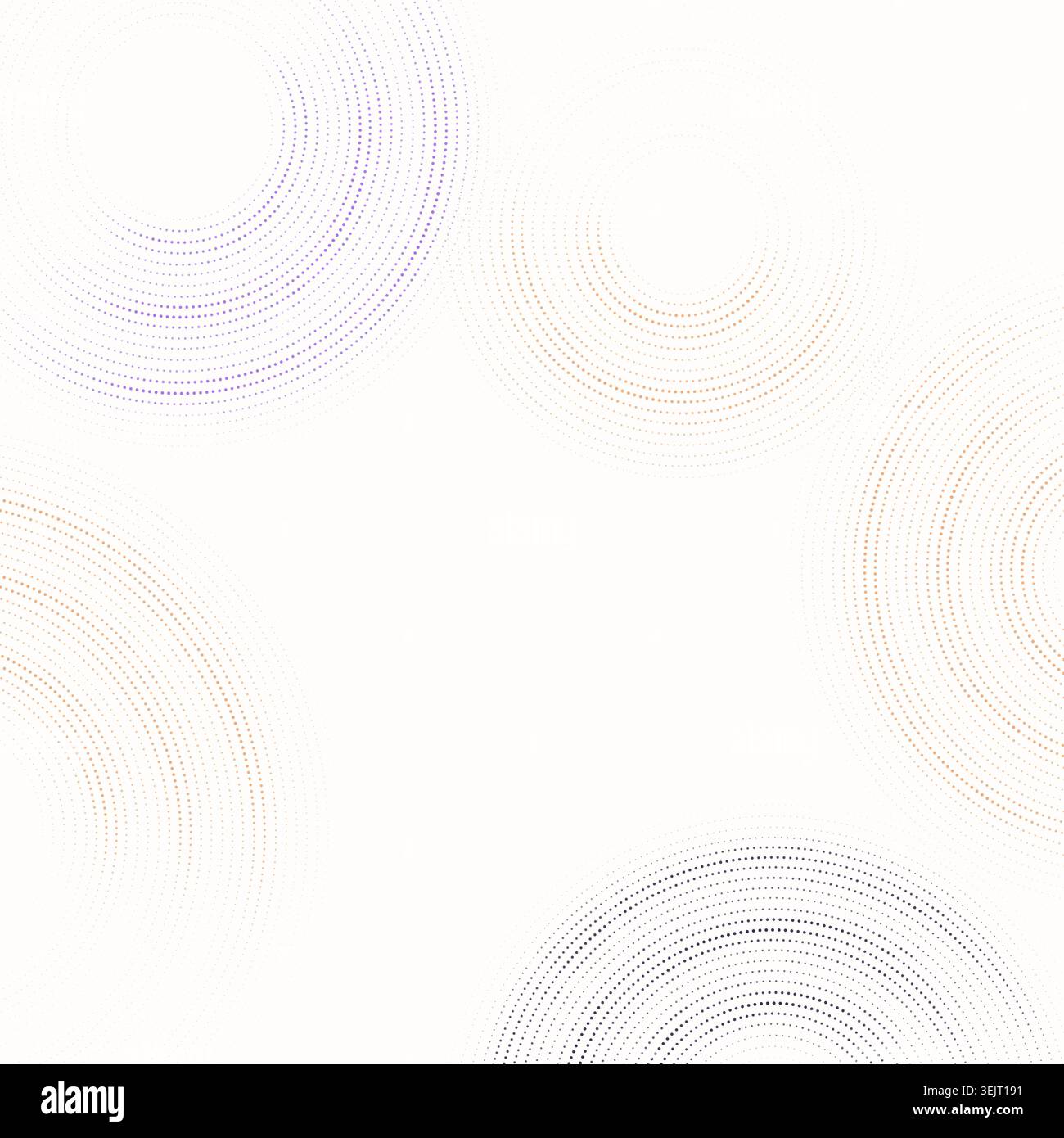 Modern dotted background featuring floating circular ring forms built from clean vector particles Stock Vector