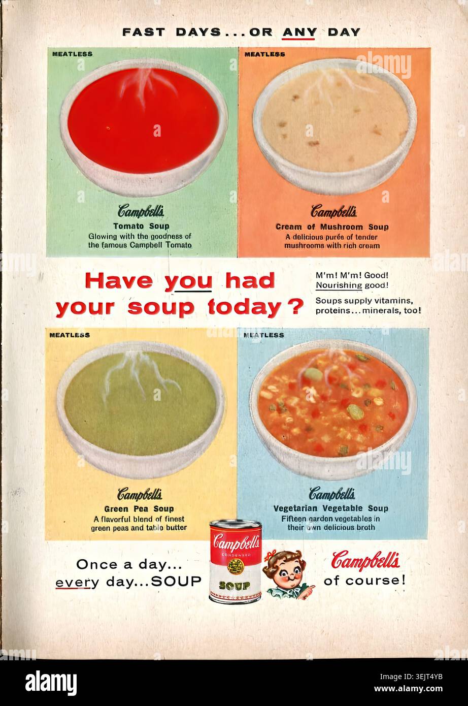 Vintage campbell's soup advertisement hi-res stock photography and