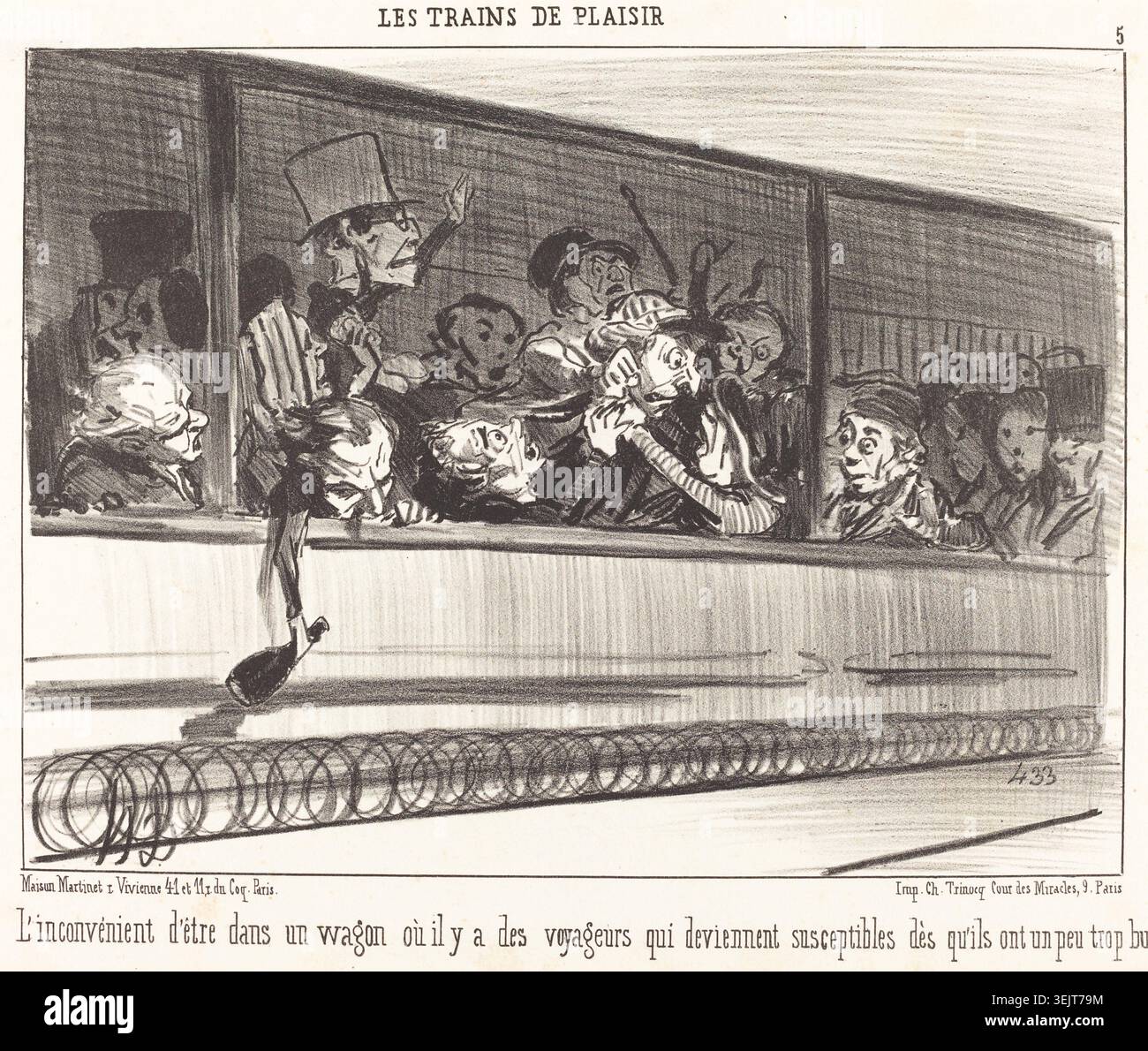 L'Inconvénient d'être dans un wagon..., 1852. ... où il y a des ...