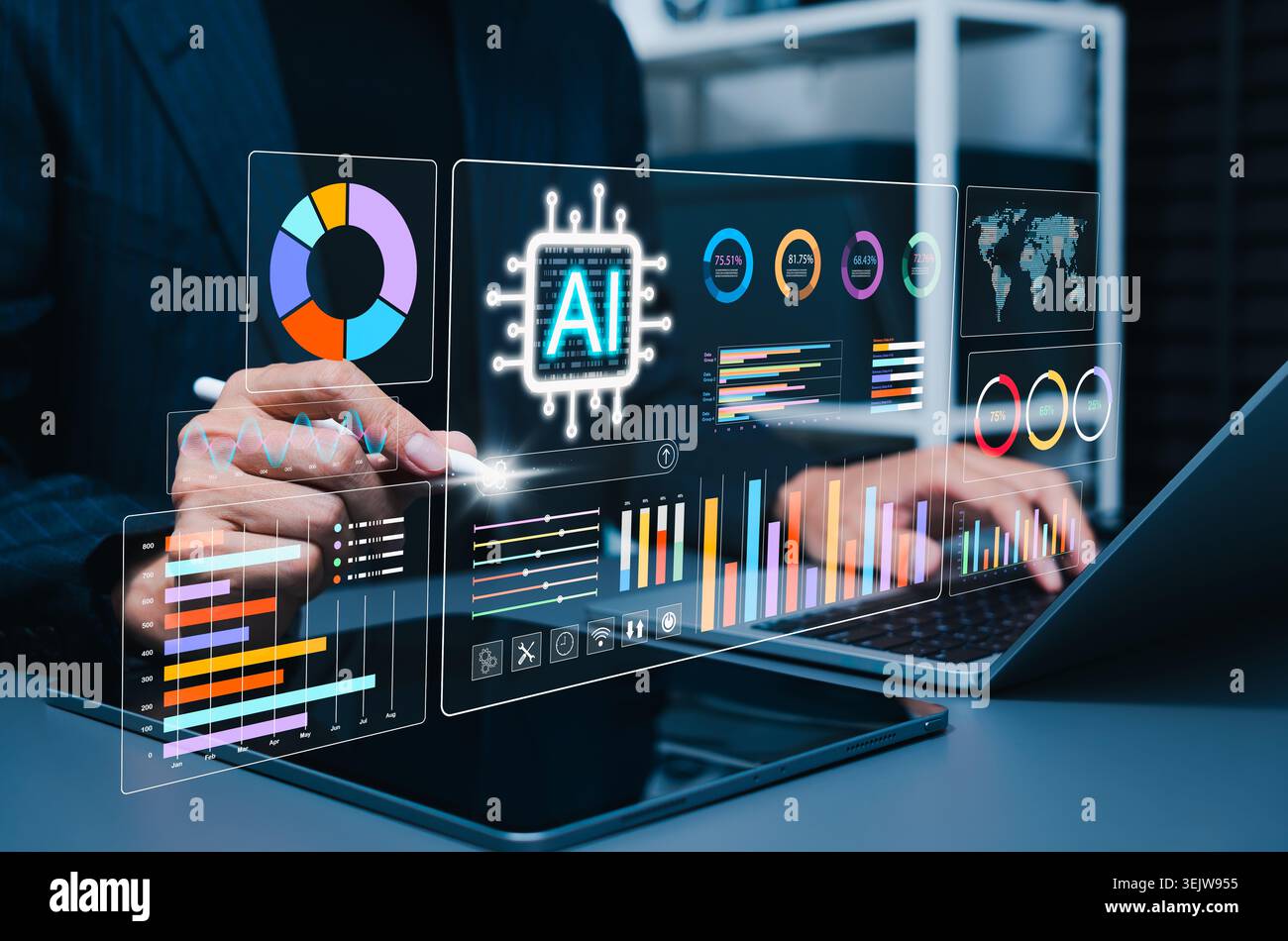 AI Data Analytics Dashboard and Business Intelligence Concept ...