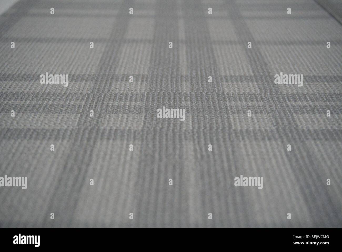 Grey Plaid Fabric Texture Close Up Tablecloth Pattern Stock Photo