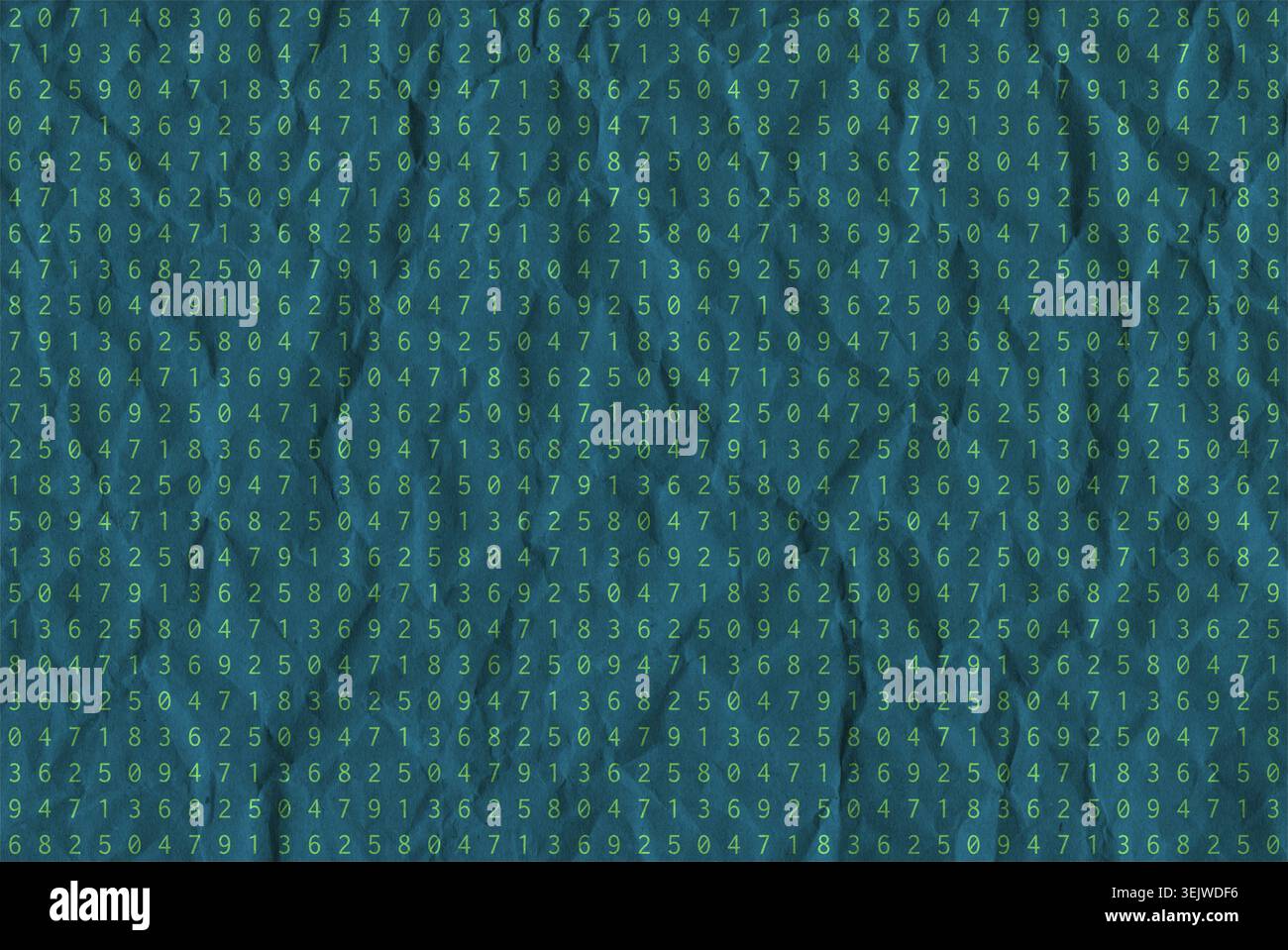 Green numbers on a dark background representing matrix code or computer hacking process Stock Photo