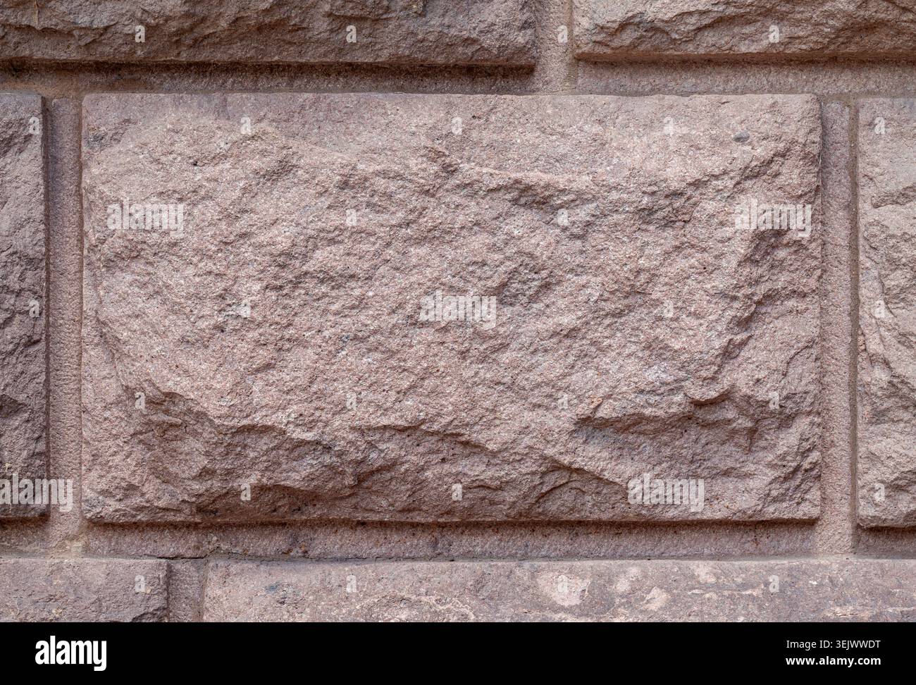 Pink granite stone wall brick background texture material Stock Photo