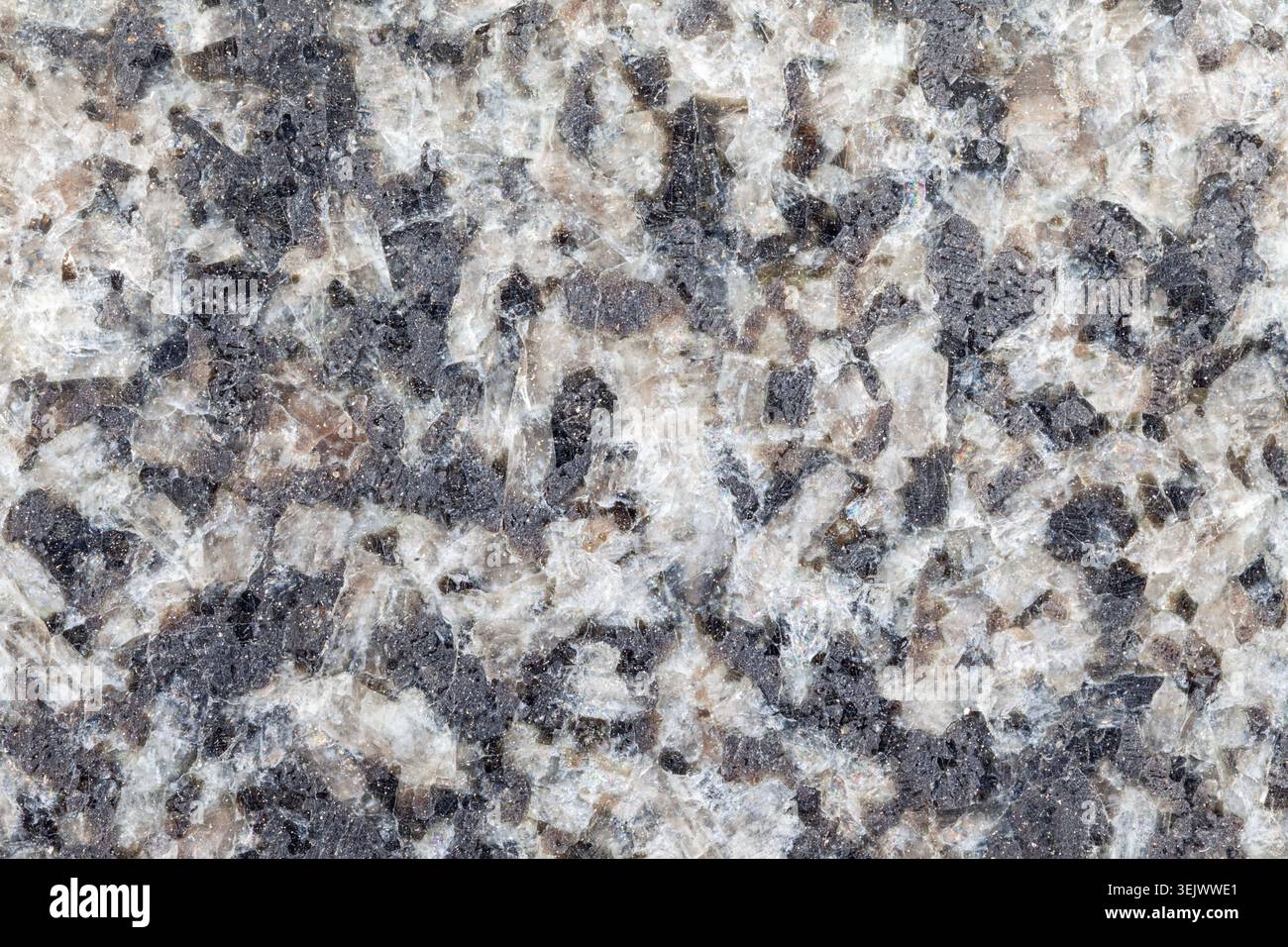 Polished gray and white granite stone cut background material texture Stock Photo