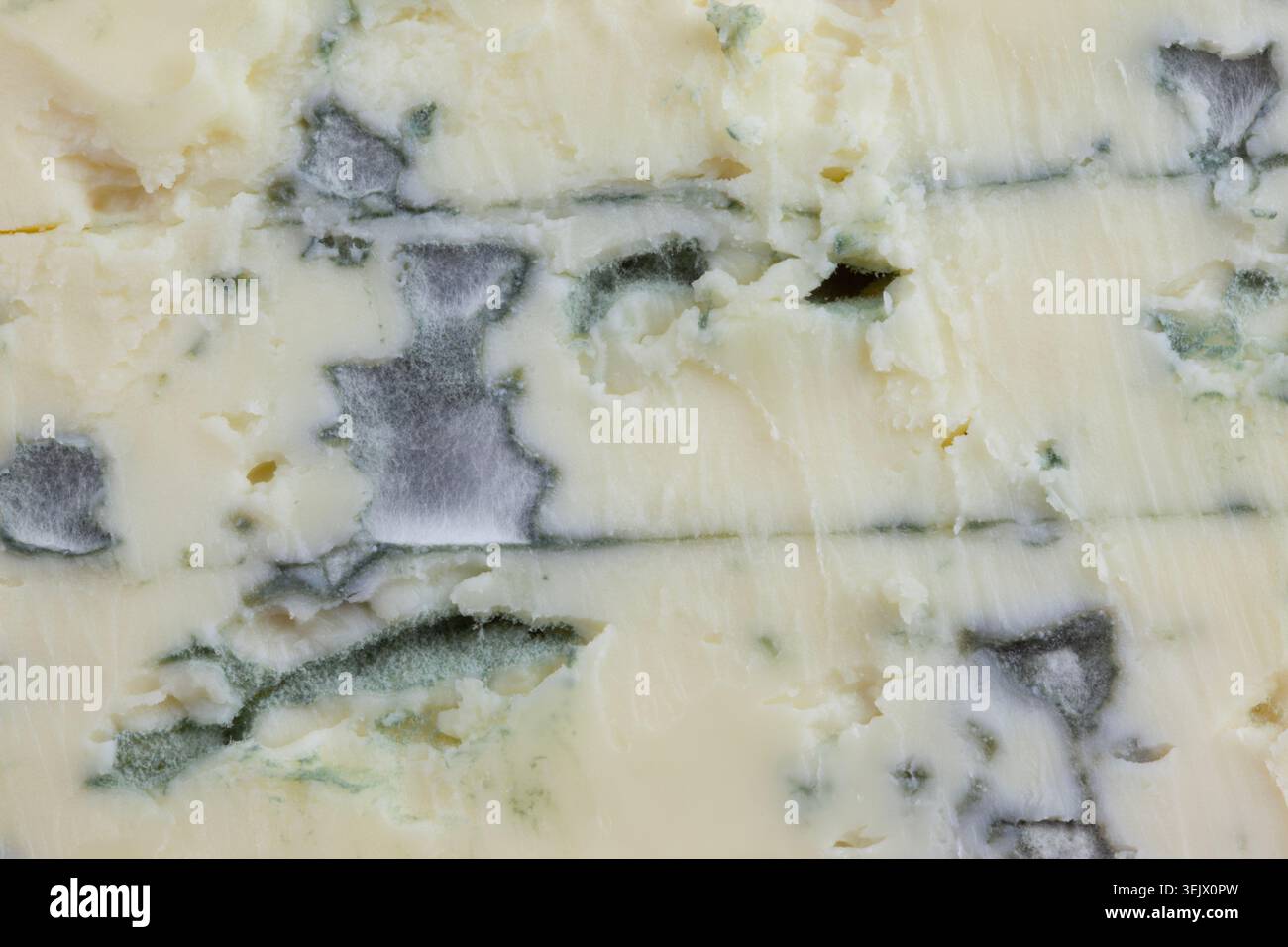 French blue cheese texture close up with mold Stock Photo