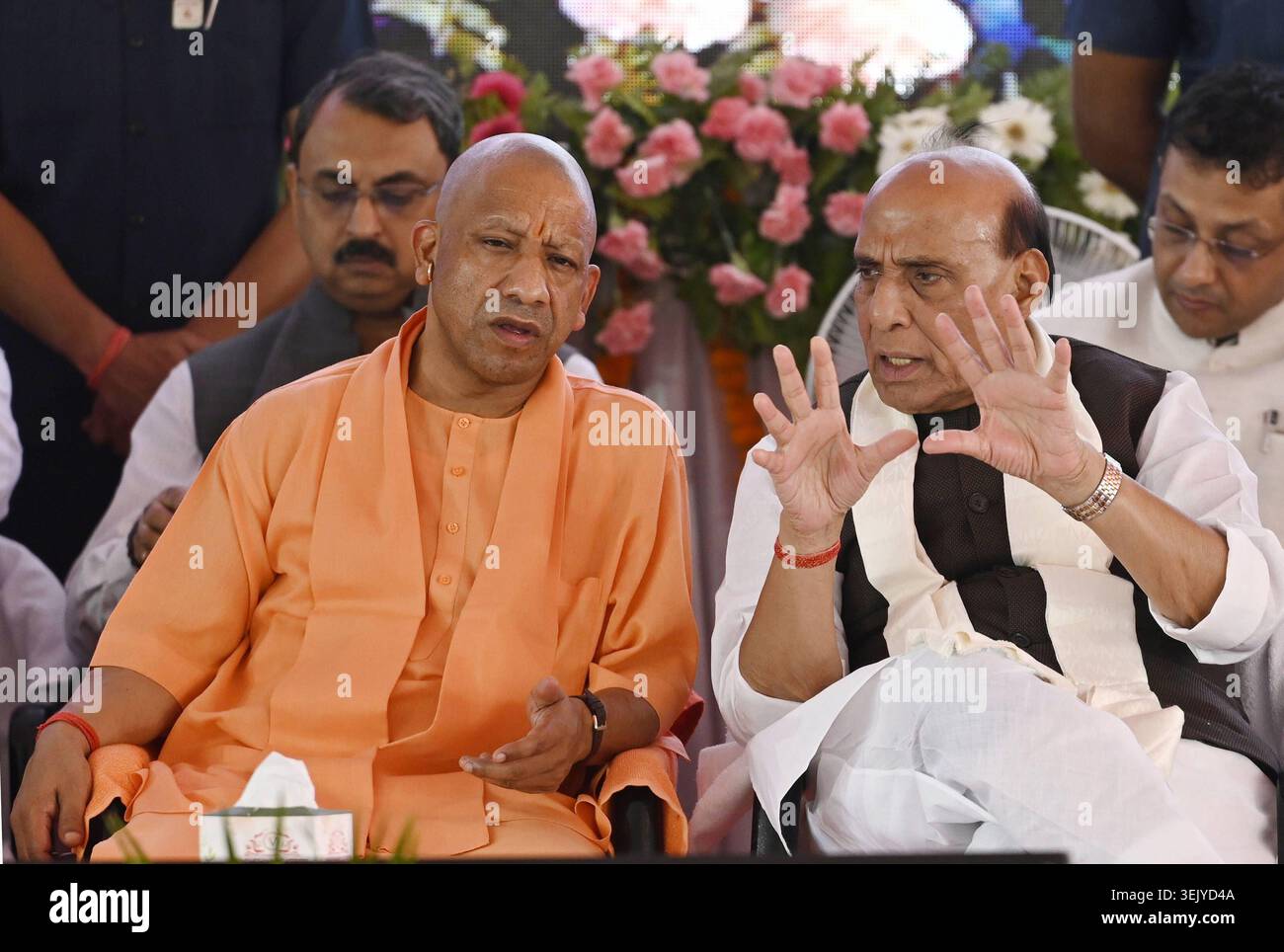 LUCKNOW, INDIA - MAY 30: Defence Minister Rajnath Singh with Uttar ...