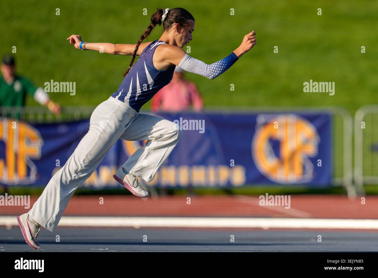 Transgender athlete AB Hernandez of Jurupa Valley competes during the ...