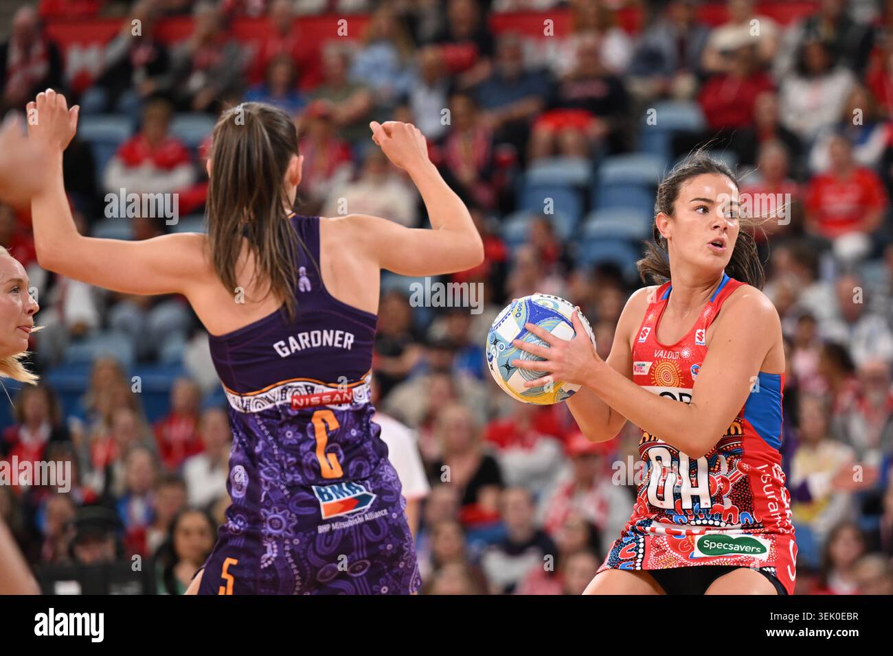 Grace Whyte of the Swifts during the Super Netball Round 12 match at ...