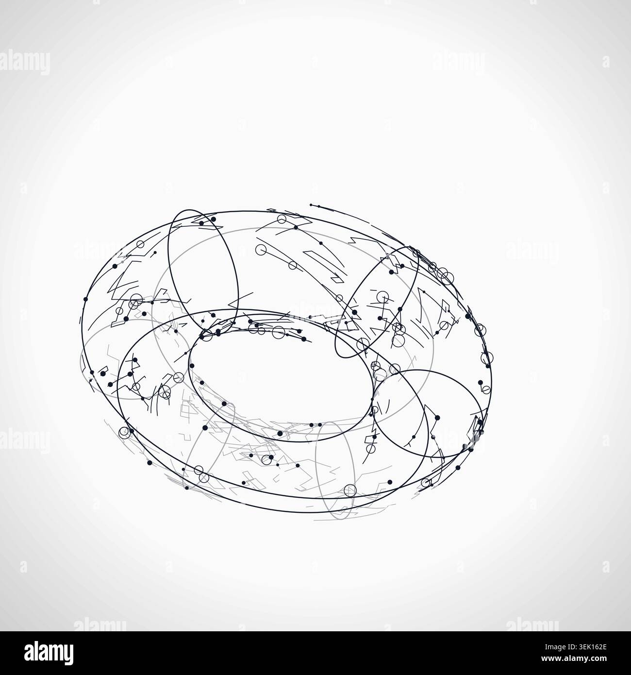 Wire Torus vector background with minimal abstract composition for microstock and commercial design projects. Stock Vector