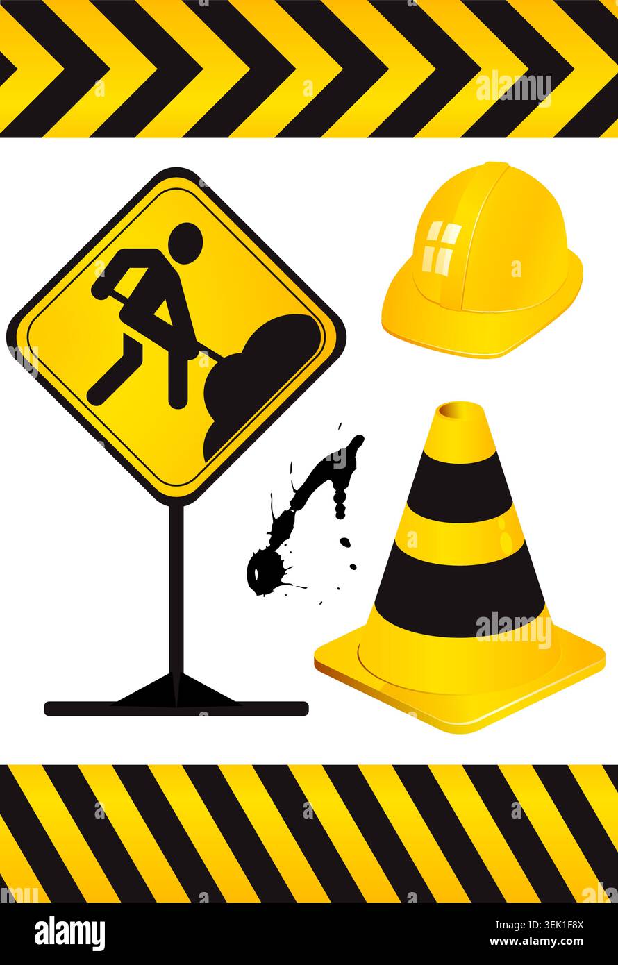 Collect element of under construction, vector illustration Stock Vector