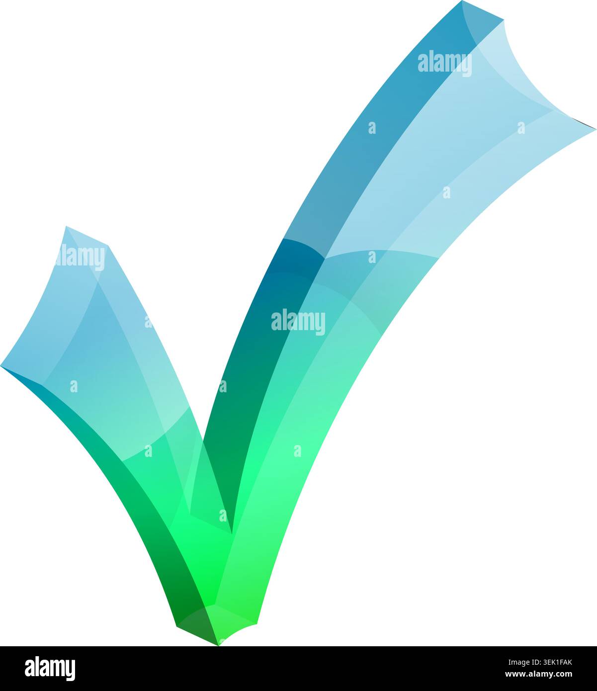 3D Check Mark on transparent background. isolated vector illustration Stock Vector
