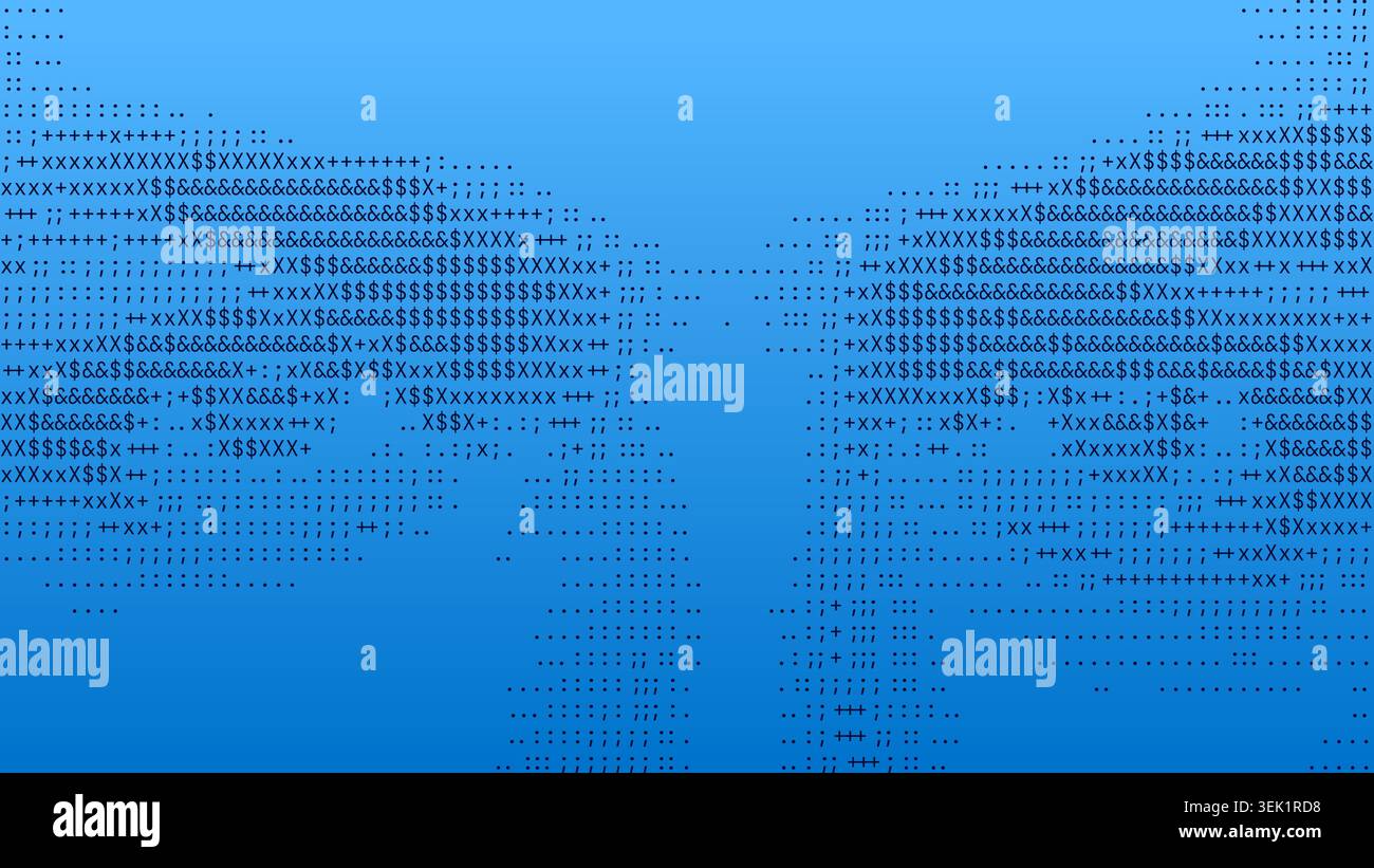Ascii Eyes Surveillance Technology Background Illustration Stock Vector