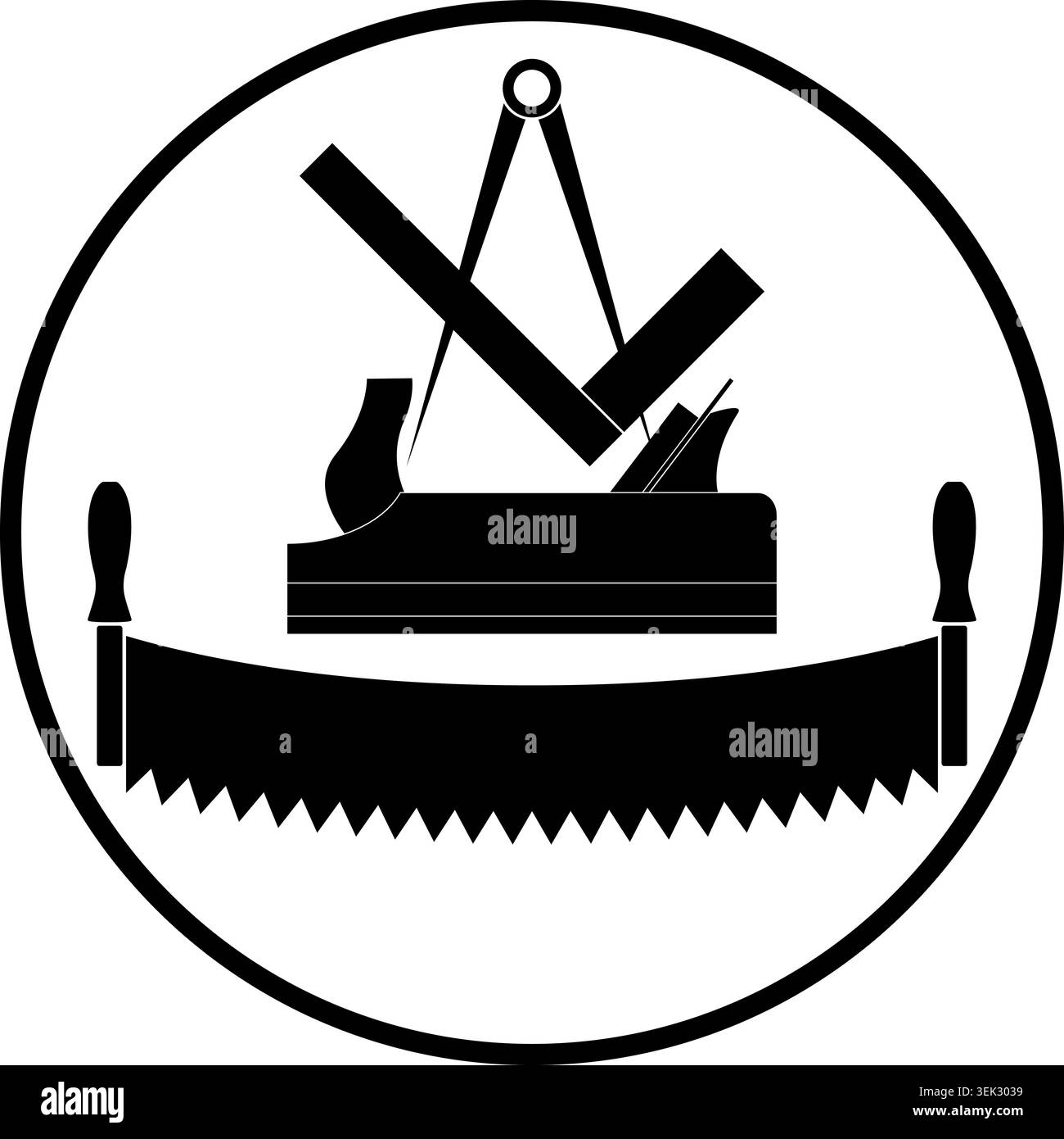Tools, carpenter, joiner, cabinetmaker, logo, icon Stock Vector