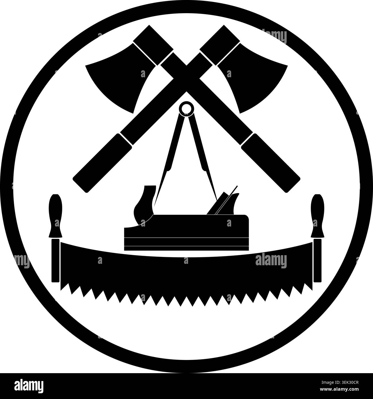 Tools, carpenter, joiner, cabinetmaker, logo, icon Stock Vector